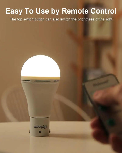 Usb Rechargeable Led Light Bulbs With Remote Control Four Lighting Modes And Timer Settings on table with remote