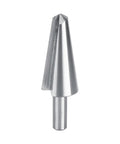 Built Tough Three Piece High Speed Steel Tapered Umbrella Step Drill Bit Set With No Nonsense Self Starting Tip for metal cutting.