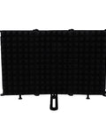 Foldable Soundproof Recording Panel With Abs And Eva Foam Acoustic Treatment Stand Mount Vocal Booth Panel, 255x138mm, black foam texture.
