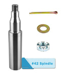 Trailer Spindle Round 42 EZ Lube Spindle for 5200 to 7000 lb trailer axles with cotter pin, nut, washer, 11 inch long