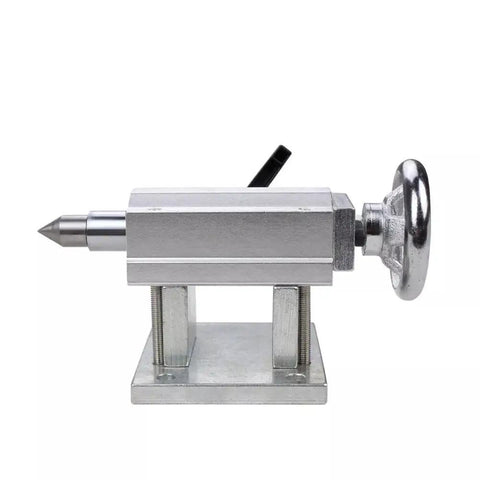 Heavy Duty Manual Tailstock With 70mm Center Reach For Wood Lathes And Cnc Routers Rotary Fourth Axis Engraving Stand viewed from the side.