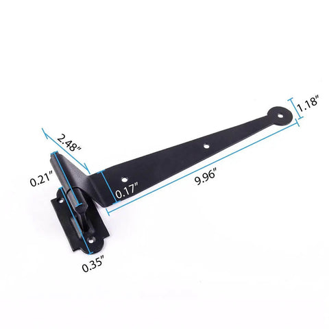 Close-up of Pack Of 25 Black Wrought Iron Offset Pintle Strap Hinges For 11.75 Inch Colonial Lift Off Shutter And Gate With 2 Inch Offset