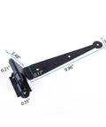 Pack Of 8 Black Pintle Strap Hinges 11.75 Inch Offset Colonial Shutter Hardware Built To Last With Wrought Iron Rust Resistant
