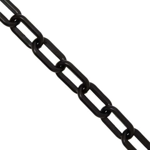 Heavy Duty Black Plastic Chain Links 100 Ft For Safety Barriers On Fences, Driveways, Parking Lots And Gates