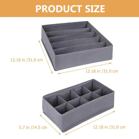 4 Piece Foldable Fabric Drawer Organizer Set For Socks And Underwear Storage Using A Nifty Layout to optimize dresser space dimensions.