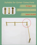 Solid Brass Kitchen Shelves Tube Railing Hardware With Center End Caps, Heavy Duty 6mm Decorative Guardrail Spindles And Book Shelf Tube Barrier Kit Perfect For Stairs And Bathrooms Durable Style showing 90-degree corner connection