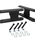 2 Inch Front Leveling Lift Kit For Chevrolet Colorado 2004 To 2021 And GMC Canyon 2004 To 2012 And 2015 To 2021 With 50.8mm Forged Aluminum Strut Spacers displayed with bolts and washers