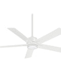 Stout 54 Inch Ceiling Fan With Integrated LED Light Remote Control Five Blade Design Flat White Finish Energy Efficient Cool Air Quiet Motor
