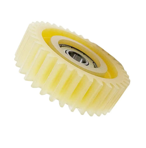 Close-up of part of Three Piece 36 Tooth Nylon Motor Gear Set With Bearings And Nylon Planetary Flywheel showing nylon gear.