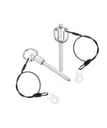 Two Pack 1/4 Inch By 2 Inch Quick Release Pins, Stainless Steel Ball Locking Pins With Ring Handle And Wire, 304 Marine Grade, Silver