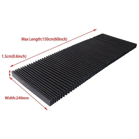 Accordion Dust Cover For Milling Machines, Flexible Bellows Guard Shield To Keep Chips And Debris Out, Heavy Duty Durable Flat Protective Cover For Tool Machines, 240mm Length