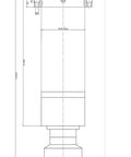Technical drawing of Water Cooled Tool Changing Spindle For CNC Machines BT40/BT30 380V 20kW 18,000 RPM 150 Mm Diameter