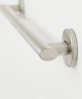 Close-up angle of 36 Inch Decorative Oval Wall Mount Grab Bar With Concealed Flanges, 1.5 Inch Diameter, ADA Compliant Satin Finish