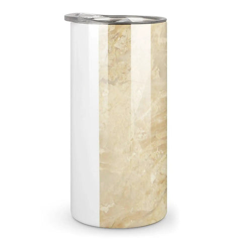 Beige Granite Stone Look Water Cup In 304 Stainless Steel Gradient Finish with Leak Proof Push Pull Lid