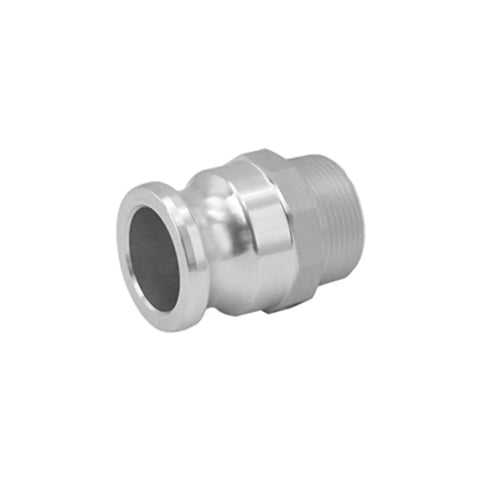Beefy Aluminum Cam Lock Hose Fittings 1 Inch Plug To NPT Male Global Type Cam And Groove Quick Disconnect Pack Of 2 With 2 Camlock Gasket Fittings White For Industrial Fluid Transfers, 1 in aluminum fitting