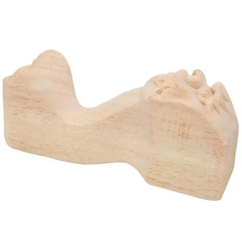 Solid Wood Carved Furniture Foot Legs With Exquisite Grain for sofa, TV cabinet, and coffee table, natural finish close-up view