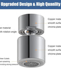 Smooth As Butter Kitchen Faucet Aerator Swivel Head Anti Splash Sink Filter Dual Stream Chrome Aerators Oxygen Infused Design close-up of chrome-plated copper head