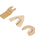 Oscillating Saw Blade Set for Tile and Marble Brazed Emery Multitool Blades 3 Piece Rectangle and Semicircle Blades