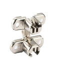 Slick Concealed Cabinet Hinges 12X43MM Silent Close Hidden Door Hardware For Seamless Furniture Fixes featuring silver finish and double hinge design.