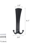 Matte Black Stainless Steel Wall Mounted Coat Hooks Set Offers Top Shelf Durability Featuring Three Large Rugged Picks And Three Small Sleek Options, 6.1" tall hook with dual knobs.