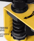 Close-up of Heavy Duty Hand Crank Winch 550-1100Lbs Capacity with turbine drive mechanism, showcasing self-locking gear.