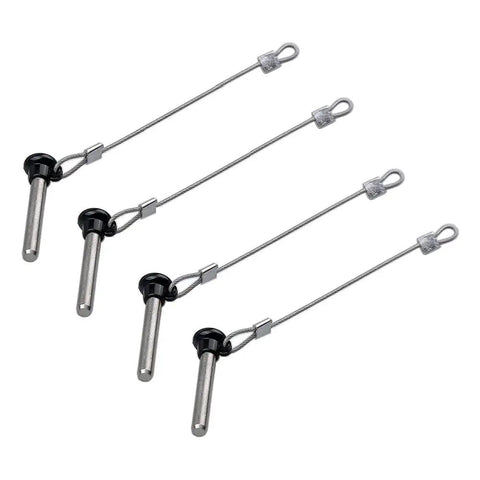 Boat Bimini Top Pins 3/16 Inch Stainless Steel Quick Release Pull Pins With Nylon Head And Lanyard For Ball Socket Deck Hinges No Rust