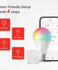 Zigbee Smart Light Bulbs With Hub Required Dope Color Changing A19 60W Equivalent setup steps with app and hub