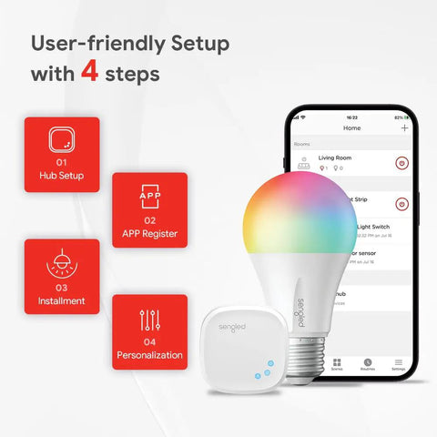 Zigbee Smart Light Bulbs With Hub Required Dope Color Changing A19 60W Equivalent setup steps with app and hub