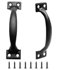 Rustic Iron Gate Handle Set With 24 Mounting Screws 12 Pack 5 Inch Vintage Farmhouse Cabinet Pulls Retro Drawer Handles For Outdoor Garage And Furniture Black Jiozermi