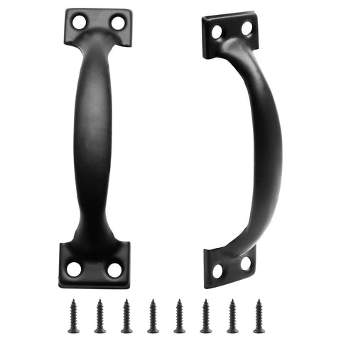 Rustic Iron Gate Handle Set With 24 Mounting Screws 12 Pack 5 Inch Vintage Farmhouse Cabinet Pulls Retro Drawer Handles For Outdoor Garage And Furniture Black Jiozermi