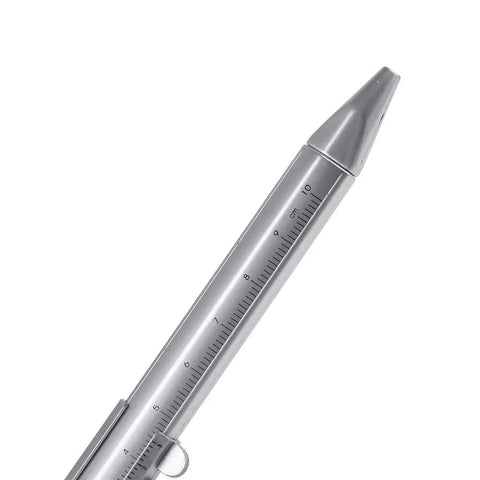 High-Accuracy Digital Calipers Pen 100mm Measuring Tool in silver with clear scale and ergonomic grip.
