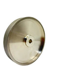 6 Inch CBN Grinding Wheel 1000 Grit Fits Standard Bench Grinders showing smooth surface and center hole for easy installation.