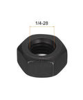 Heavy Duty 1/4 28 Unf Hex Nuts Forged From Carbon Steel Grade 8.8 with black oxide coating showcasing the threading detail.