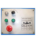 Control panel of Top Tier 1.5HP Ring Roller Bender With Three Phase Induction Motor, showing operational buttons.