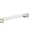 Brushed Nickel Glass Vanity Shelf For Bathrooms, 21 Inch Wide, 5.19 Inch Deep, 3 Inch High, Easy Install Towel And Accessory Organizer