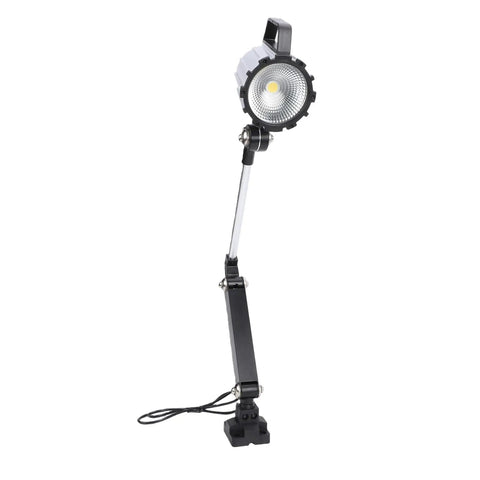 Top Shelf 24W Articulating Led Workshop Light Aluminum Alloy Machine Lamp with flexible mount and high output LED bulb.