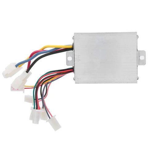 12V 500W DC Brushed Motor Speed Controller With Smooth As Butter Quiet Operation And No Sweat Cooling For Electric Scooter Or Trike Builds image showing aluminum body and wire connections.
