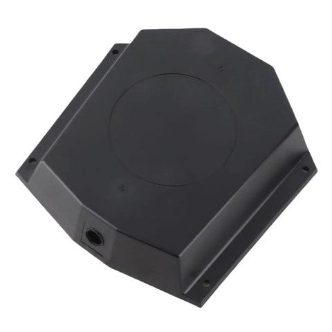 Heavy Duty Electric Skateboard Battery Box And Compact Controller Enclosure For Diy Longboards Durable plastic shell, black, top view.