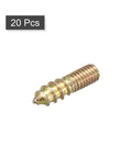 20 pack Double Ended Dowel Screws For Wood And Furniture M6 To M10, Zinc Plated Carbon Steel, Grade 4.8 Strength, hardwood and metal use