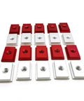 Premium Aluminum T Track Router Kit With M6 And M8 Slot Nut Jigs in red and silver for woodworking tables and miter track systems