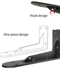 Heavy Duty Iron Triangle Shelf Brackets For Wall Cabinets And Counters Bulletproof Steel Corner Supports Kitchen And Bath Built Like A Tank Set Of Two 551 Lbs Load Rating Corrosion Protected, showcasing hook and one-piece designs.