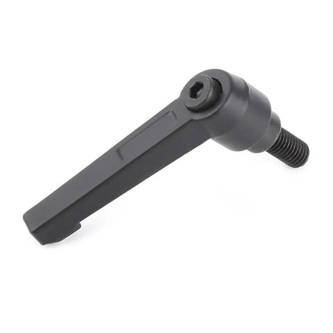 Heavy Duty Kickass M8 Clamping Lever With No Sweat Push Button Adjustments And Ratchet Locking Adjustable Handle For Machine Tooling, black alloy lever.