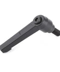 Beefed Up M8x30 Heavy Duty Clamping Lever With Quick Snap Auto Retract Spring and External Male Thread, side view showing ergonomic design.