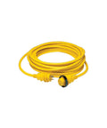 Coiled yellow 30A 125V Marine Shore Power Cordset Weatherproof Watertight Ends 10 Gauge Heavy Duty Cable 12 Foot Yellow Easy Lock System