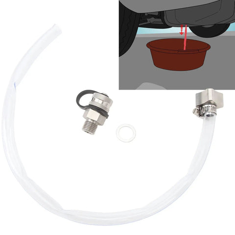 Quick Twist Oil Drain Valve With Hose Stainless Steel Makes Changing Engine Oil A Total Slam Dunk By Keeping Hands Clean And Mess Free