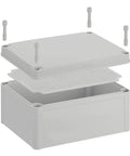Outdoor IP67 Plastic Junction Box Waterproof Dustproof Electrical Project Enclosure 8x6x4 Inches with lid and screws shown