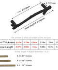 Diagram of large vintage tree twig branch cabinet knob, showing 5 inch hole distance, black zinc alloy with screw sizes and dimensions.