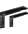 Heavy-Duty Wall Mount Shelf Brackets Rock Solid L Braces Built Tough For Max Weight Up To 150 Pounds Matte Black Steel Corner Supports.