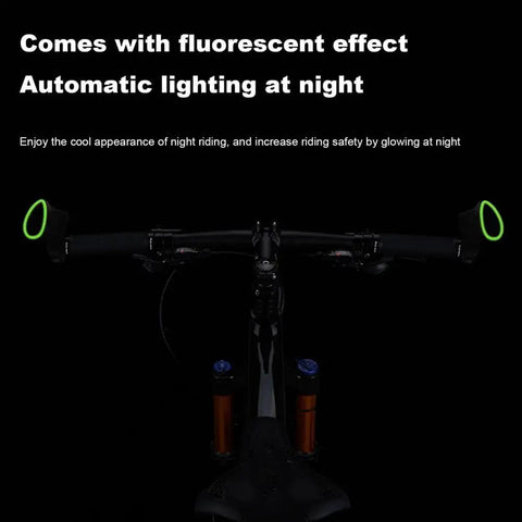 Long Ergonomic Bike Handlebar Ends No Slip Grips Bar Extender For 21.8mm To 22.8mm Handlebars Pair glowing at night