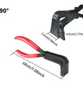 Folding Edge Pliers For Sheet Metal, Angled 90 Degree Bending Tool With Wide Jaw, Ergonomic Handle, shown with dimensions 18cm length